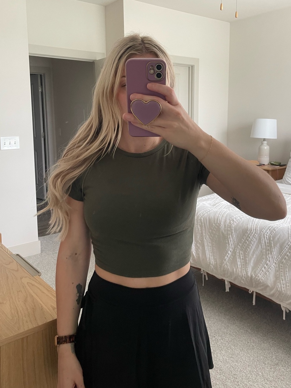 Wild Fable Olive Green Cropped Tee